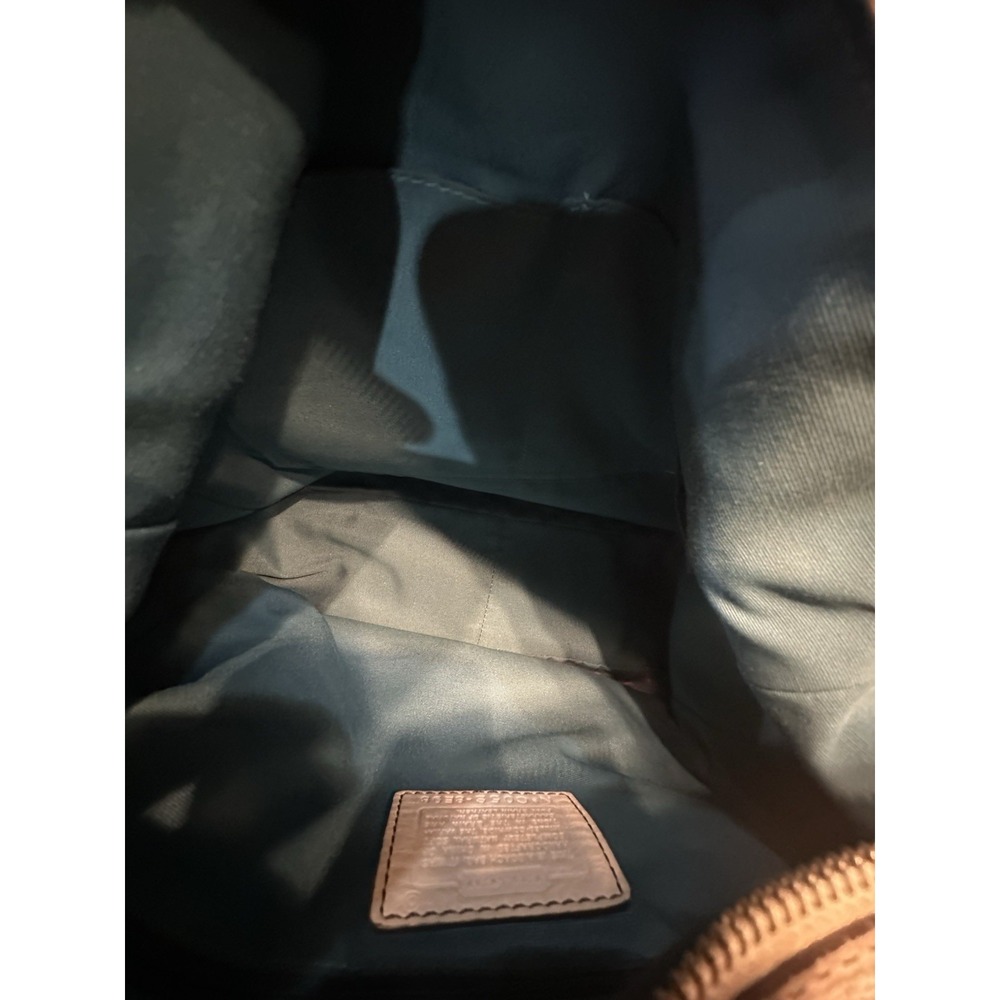 Coach White and Brown Leather Shoulder Bag with Slouchy Silhouette - Picture 9 of 9